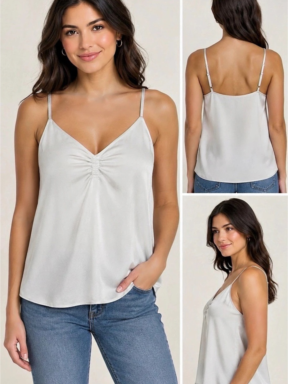 Express Ruched Camisole in White Size XS Like New